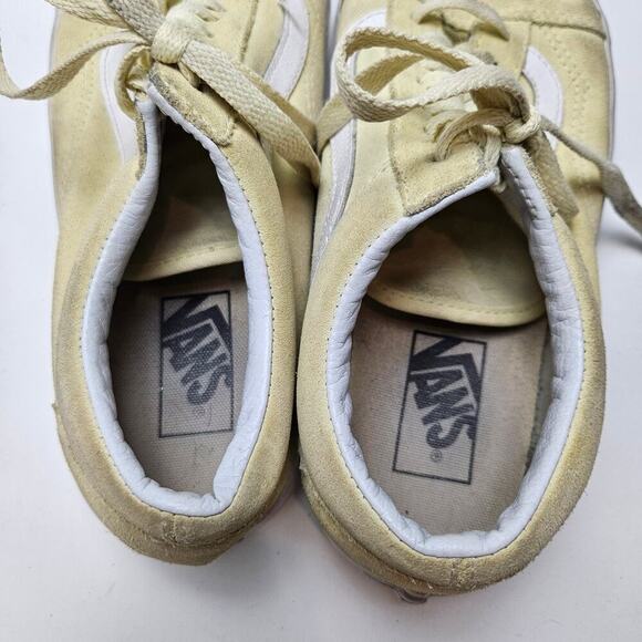 Vans Suede Leather Low Top Sneakers W8.5 M7 Pale Yellow Shoes Unisex - Picture 5 of 10